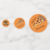 Aangepaste tekst Pizza Party tafel confetti (Achterkanten)
