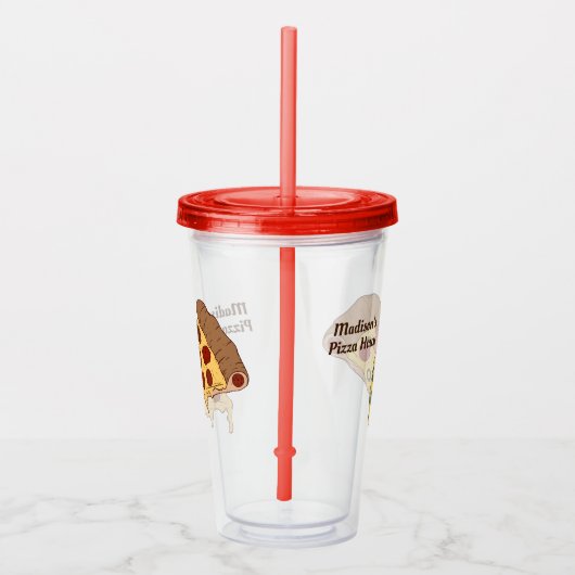 Aangepaste tekst Pizza Segmenten tumblers Acryl Drinkbeker (Rechts)