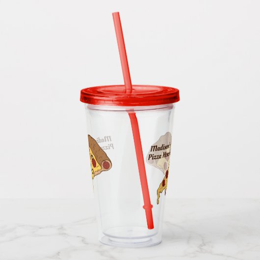 Aangepaste tekst Pizza Segmenten tumblers Acryl Drinkbeker (Links)
