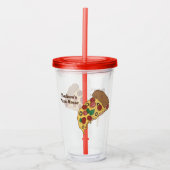 Aangepaste tekst Pizza Segmenten tumblers Acryl Drinkbeker (Voorkant)