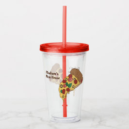 Aangepaste tekst Pizza Segmenten tumblers Acryl Drinkbeker