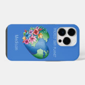 Aangepaste tekst Planeet Aarde Hart iPhone Hoesje (Achterkant horizontaal)