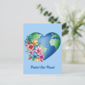 Aangepaste tekst Planet Earth Heart Briefkaart (Staand voorkant)