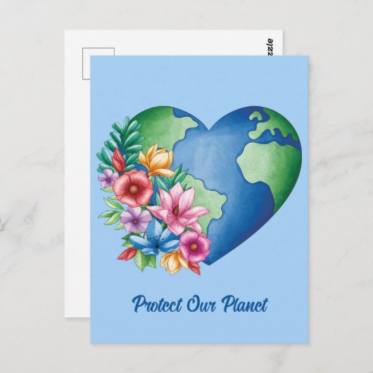 Aangepaste tekst Planet Earth Heart Briefkaart (Voorkant / Achterkant)