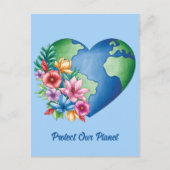 Aangepaste tekst Planet Earth Heart Briefkaart (Voorkant)