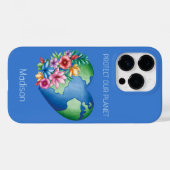 Aangepaste tekst Planet Earth Heart Case-Mate iPhone Case (Achterkant (horizontaal))
