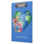 Aangepaste tekst Planet Earth Heart Klembord (Links)