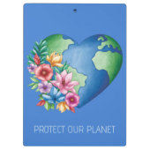 Aangepaste tekst Planet Earth Heart Klembord (Achterkant)