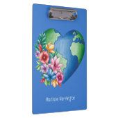Aangepaste tekst Planet Earth Heart Klembord (Rechts)