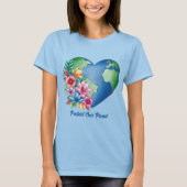 Aangepaste tekst Planet Earth Heart T-shirt (Voorkant)