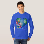 Aangepaste tekst Planet Earth Heart T-shirt (Voorkant volledig)