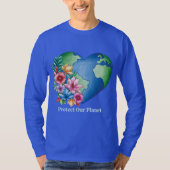 Aangepaste tekst Planet Earth Heart T-shirt (Voorkant)