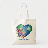 Aangepaste tekst Planet Earth Heart Tote Bag (Voorkant)