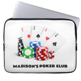 Aangepaste tekst Poker / Casino Laptop Sleeve