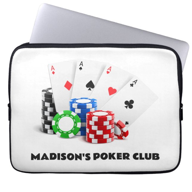 Aangepaste tekst Poker / Casino Laptop Sleeve (Voorkant)