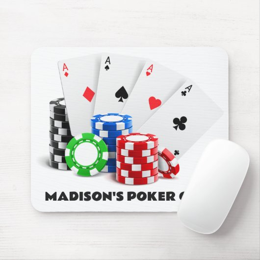 Aangepaste tekst Poker / Casino Muismat (Met muis)