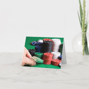 Aangepaste tekst Poker speler wenskaart Kaart