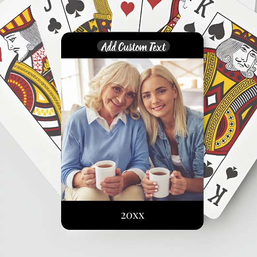 Aangepaste tekst pokerkaart personaliseer foto pokerkaarten