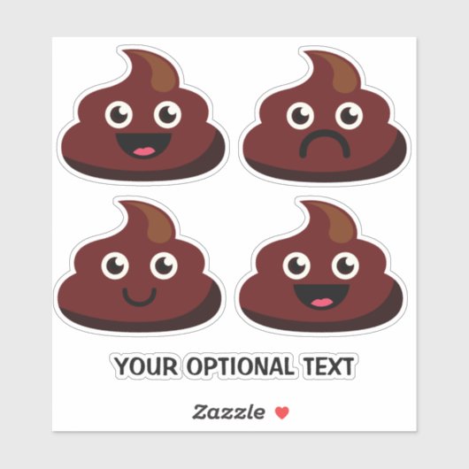 Aangepaste tekst Poop stickers (Vel)