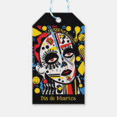Aangepaste tekst 💀 Pop Art Calavera Cadeaulabel (Voorkant)