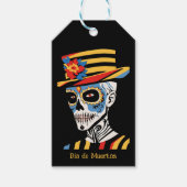 Aangepaste tekst 💀 Pop Art Calavera in pet Cadeaulabel (Voorkant)