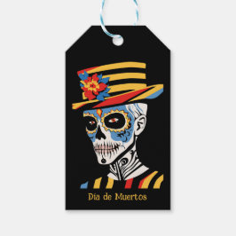 Aangepaste tekst 💀 Pop Art Calavera in pet Cadeaulabel