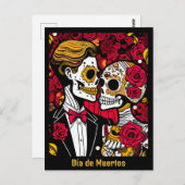 Aangepaste tekst 💀 Pop Día de Muertos Briefkaart (Voorkant / Achterkant)