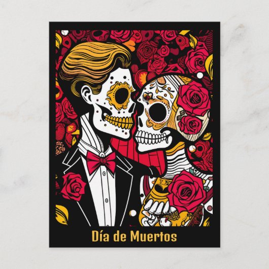 Aangepaste tekst 💀 Pop Día de Muertos Briefkaart (Voorkant)