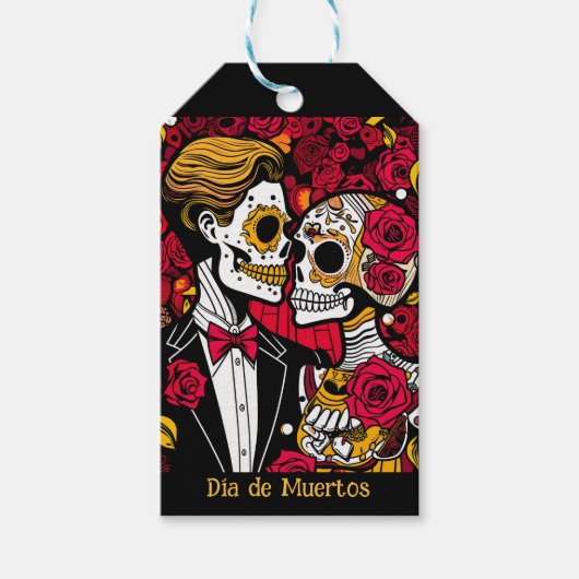 Aangepaste tekst 💀 Pop Día de Muertos Cadeaulabel (Voorkant)