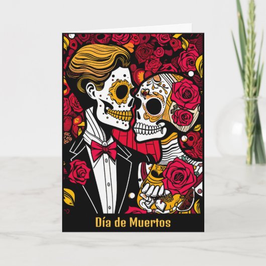 Aangepaste tekst 💀 Pop Día de Muertos Kaart (Voorkant)