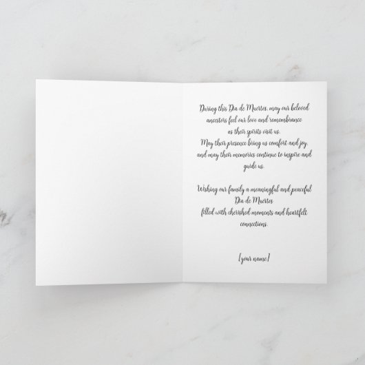 Aangepaste tekst 💀 Pop Día de Muertos Kaart (Binnen)