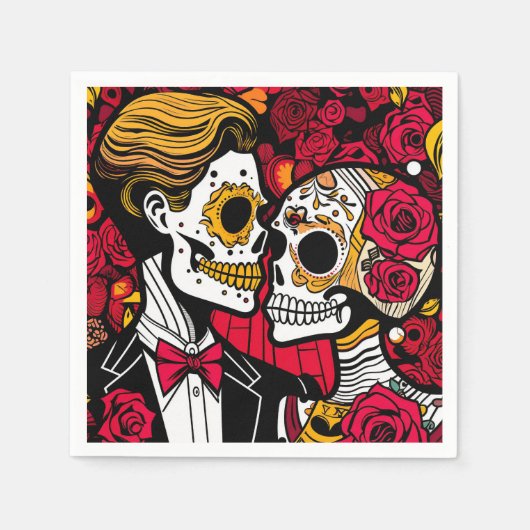 Aangepaste tekst 💀 Pop Día de Muertos Servet (Voorkant)