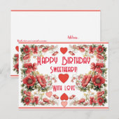 Aangepaste tekst  Poppy Spray Verjaardag Briefkaart (Voorkant / Achterkant)