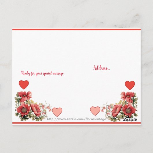 Aangepaste tekst  Poppy Spray Verjaardag Briefkaart (Achterkant)