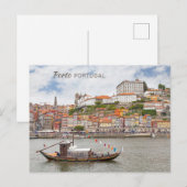 Aangepaste tekst Porto Portugal Briefkaart (Voorkant / Achterkant)