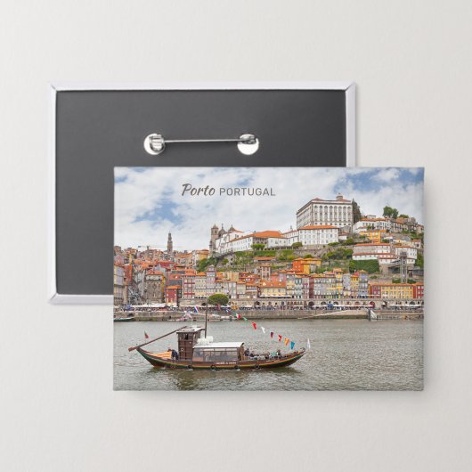 Aangepaste tekst Porto Portugal Button (Voorkant / Achterkant)