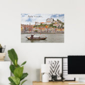 Aangepaste tekst Porto Portugal Poster (Thuiskantoor)