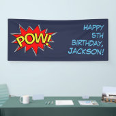 Aangepaste tekst "POW" Superheld Comic Book Sjablo Spandoek (Beurs)