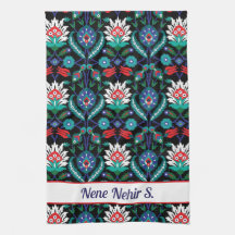 Aangepaste tekst 💙 🖤 prachtig Iznik Turks patroo