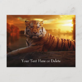 Aangepaste tekst Prachtige Oranje Wilde Tiger Gold Briefkaart