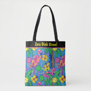 Aangepaste tekst Preppy Tropische pickleballs Tote Bag