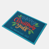 Aangepaste tekst Prettig kerstfeest Y'ALL BLAUW RO Deurmat (Schuin)