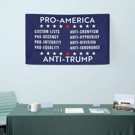 Aangepaste tekst Pro-America Anti-Trump Spandoek (Beurs)