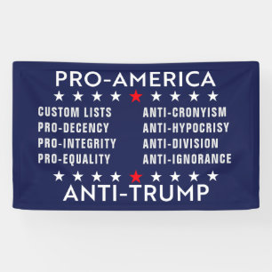 Aangepaste tekst Pro-America Anti-Trump Spandoek