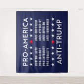 Aangepaste tekst Pro-America Anti-Trump Wandkleed (Voorkant)