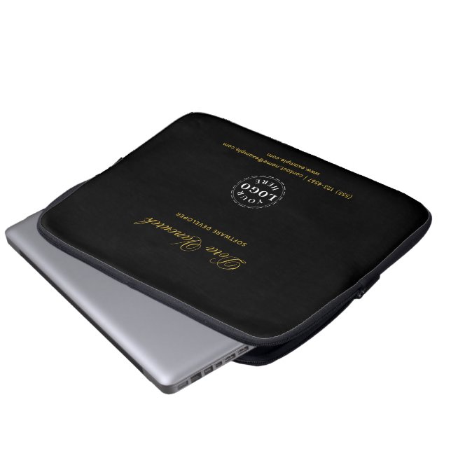 Aangepaste tekst professionele laptophoes Slanke w Laptop Sleeve (Voorkant onderkant)