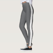 Aangepaste tekst Promotioneel Grijs en Wit Leggings (Links)