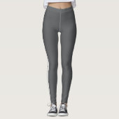 Aangepaste tekst Promotioneel Grijs en Wit Leggings (Voorkant)