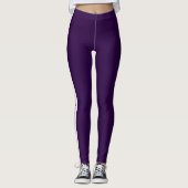Aangepaste tekst Promotioneel Paars en Wit Leggings (Voorkant)
