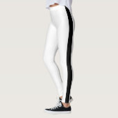 Aangepaste tekst Promotionele witte met zwarte str Leggings (Links)